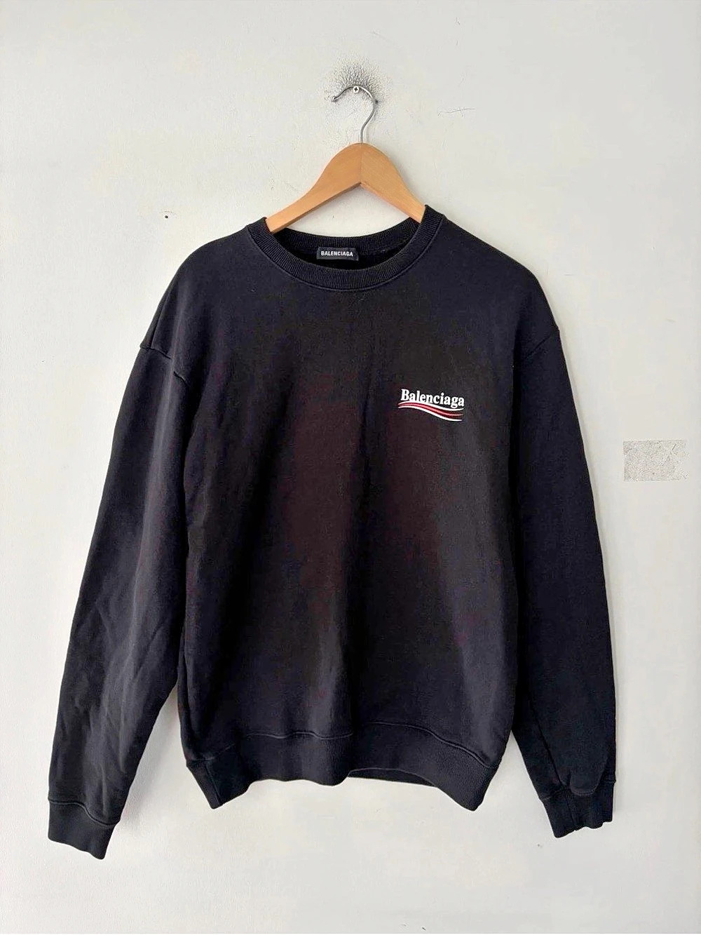 Balenciaga Political Campaign Crewneck Sweatshirt Black Size M